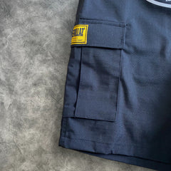 Corteiz Alcatraz Cargo Shorts Black/White