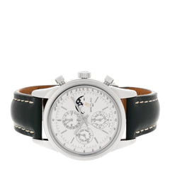 Stainless Steel Calfskin 43mm Transocean Chronograph 1461 Annual Calendar Automatic Watch Silver A19310