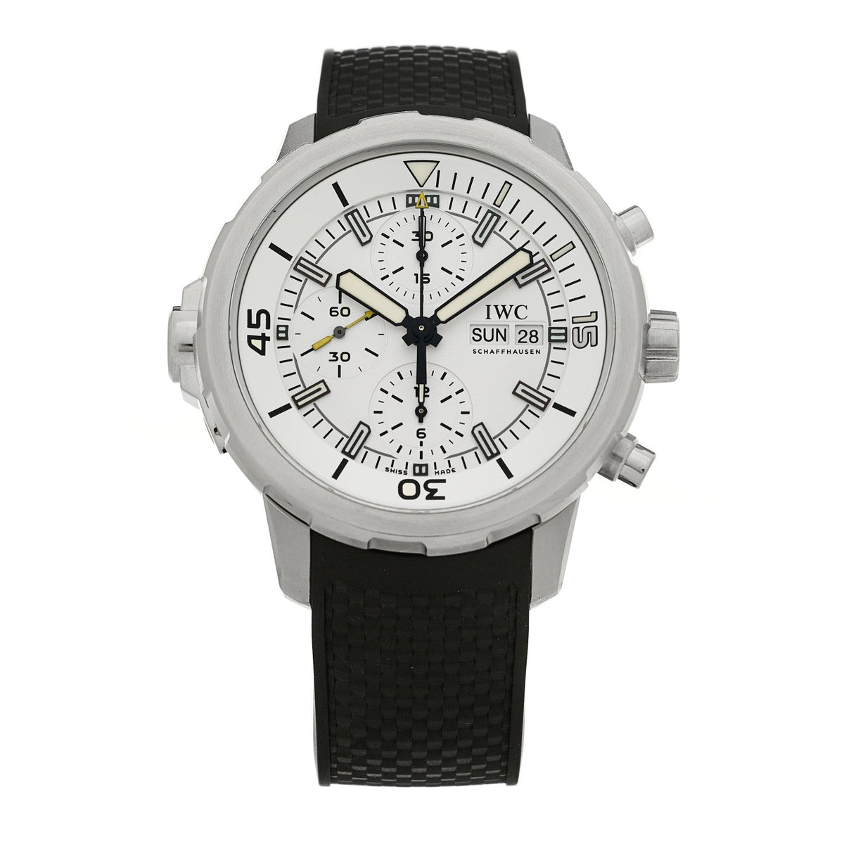 Stainless Steel Rubber 44mm Aquatimer Chronograph Automatic Watch White IW376801