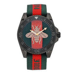 Stainless Steel Nylon 45mm Le Marche Des Merveilles Bee Quartz Watch Green