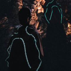 Mertra Fluorescent Striped Jacket Black