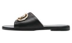 Gold Paperclip Nappa Slider WMNS Black Gold OWIC015S23LEA0031076