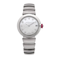 Stainless Steel Diamond Mother of Pearl 33mm Lucea Automatic Watch