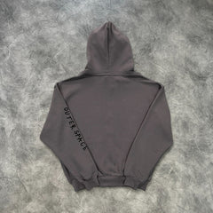 Broken Planet Black Print Zip-Up Hoodie