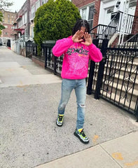 Sp5der V2 Web Hoodie Pink
