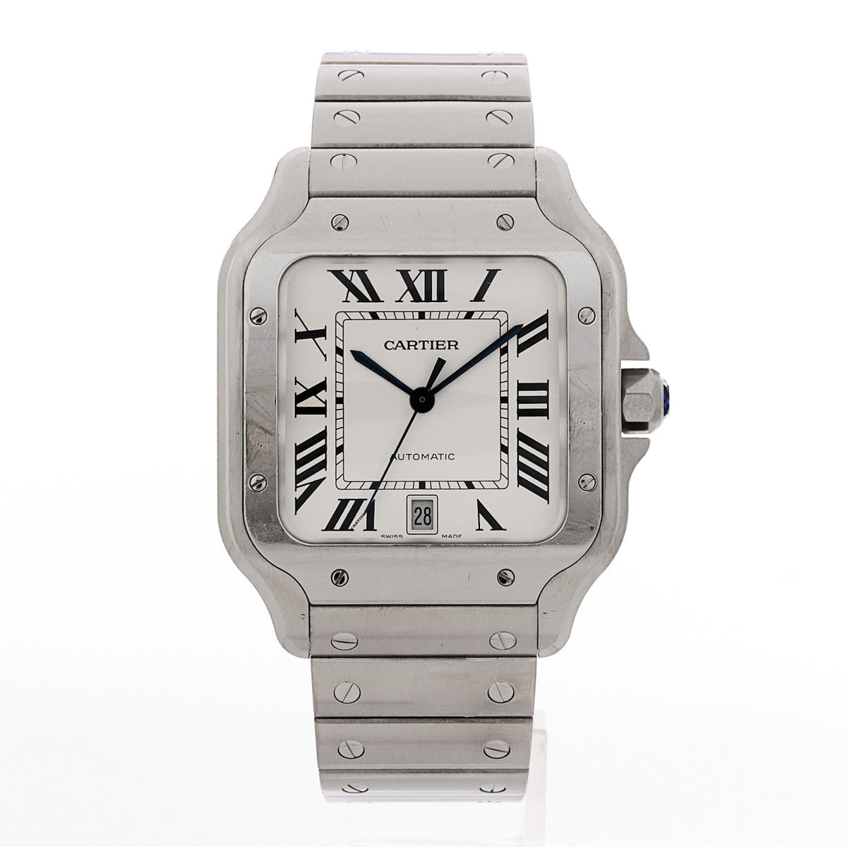 Stainless Steel 39.8mm Santos De Cartier Automatic Watch