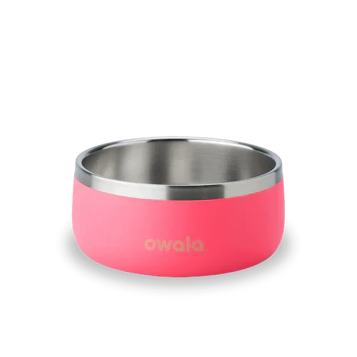 Owala Pet Bowl - Durable Stainless Steel. Food and Water Bowl for Dogs. Cats. and All Pets. Non-Slip Base. 48oz. Pink