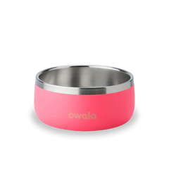 Owala Pet Bowl - Durable Stainless Steel. Food and Water Bowl for Dogs. Cats. and All Pets. Non-Slip Base. 48oz. Pink