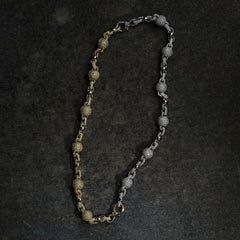 GLD X Bloody Osiris Dual Finish Moissanite Ball Chain in White and Yellow Gold Vermeil