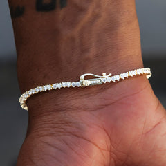 3 Prong Tennis Bracelet in Yellow Gold -2mm