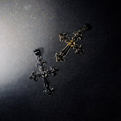 GLD X Bloody Osiris Large Cross Pendant in White Gold Vermeil