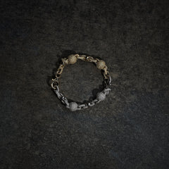 GLD X Bloody Osiris Dual Finish Ball Chain Bracelet in White and Yellow Gold