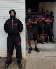 Corteiz Slaughter Gang Zip-Up Tracksuit Black