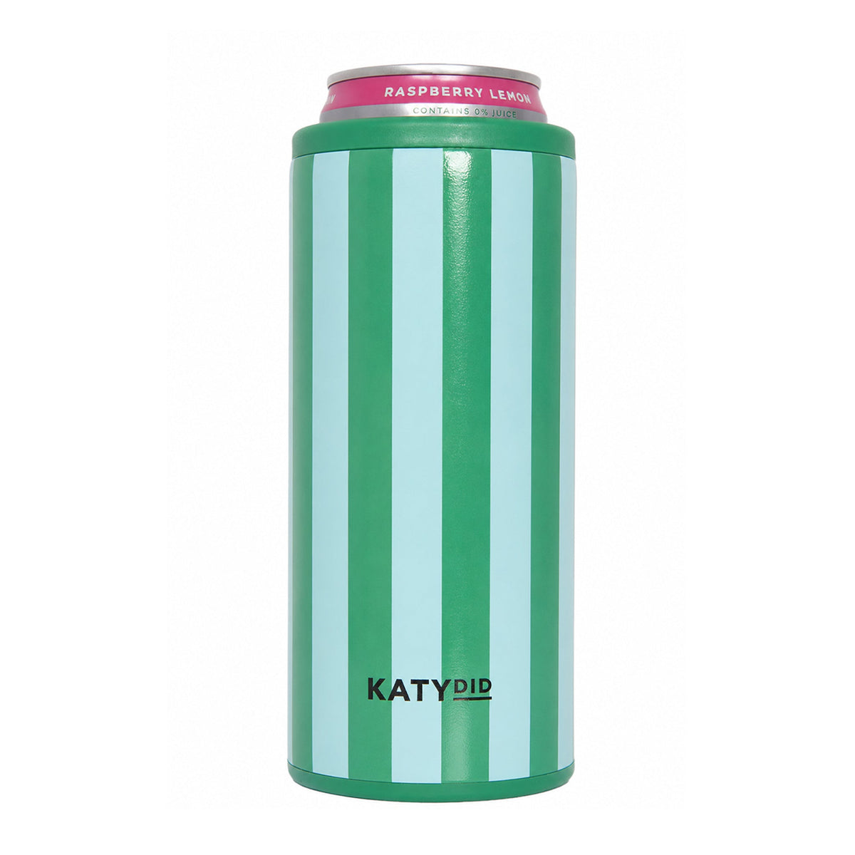 Aqua and Green Striped Slim Can Cooler