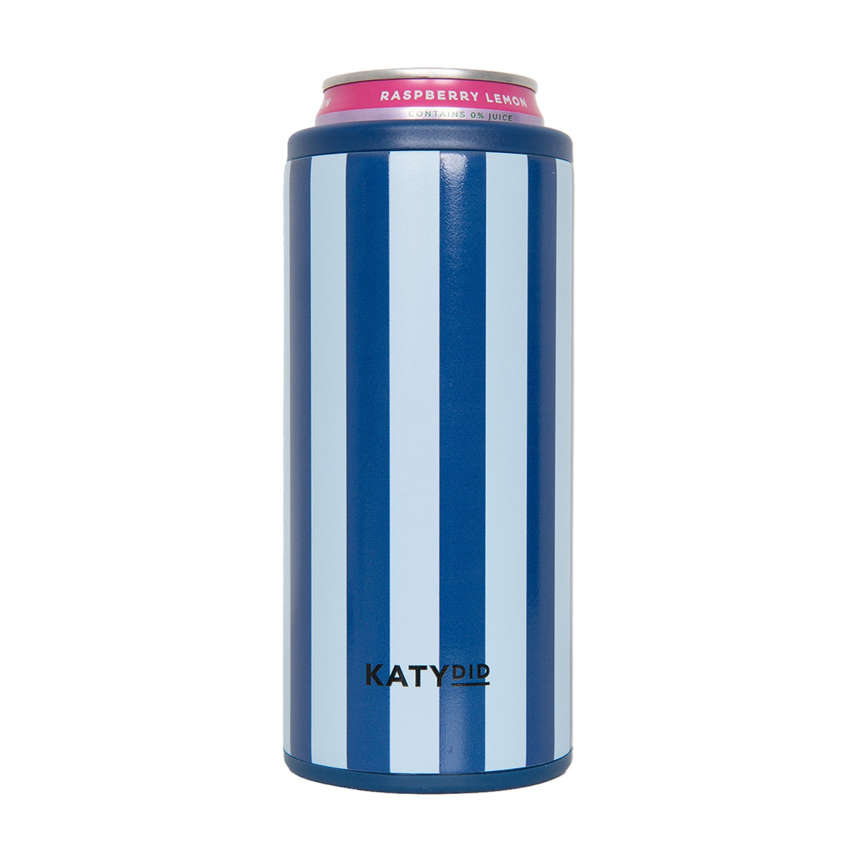 Navy and Light Blue Striped Slim Can Cooler