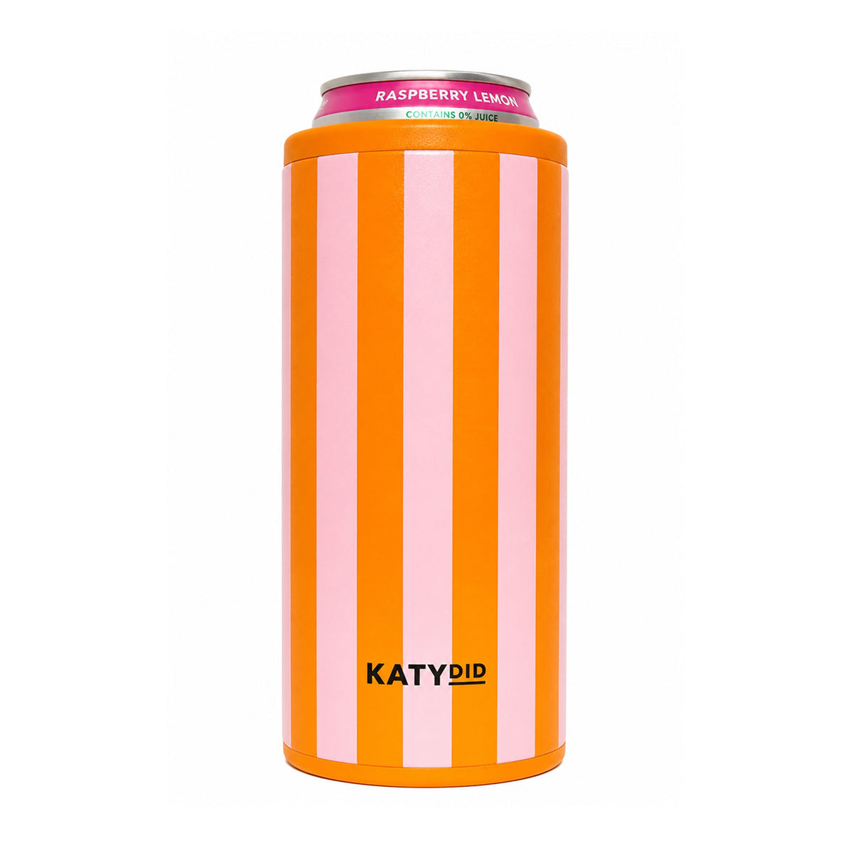 Orange and Light Pink Striped Slim Can Cooler