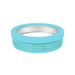 Aqua and Yellow Striped Slim Can Cooler