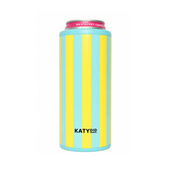 Aqua and Yellow Striped Slim Can Cooler