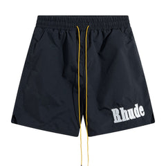 RHUDE embroidered tie elastic track shorts