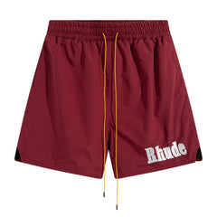 RHUDE embroidered tie elastic track shorts
