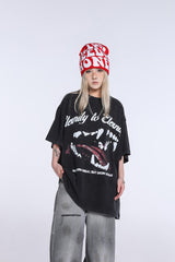 SAINT MICHAEL Mouth of the Abysspattern print T-Shirts