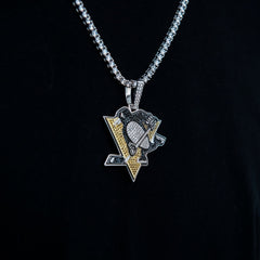 Pittsburgh Penguins Official NHL Logo Pendant in White Gold