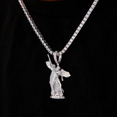 Saint Michael Pendant in White Gold