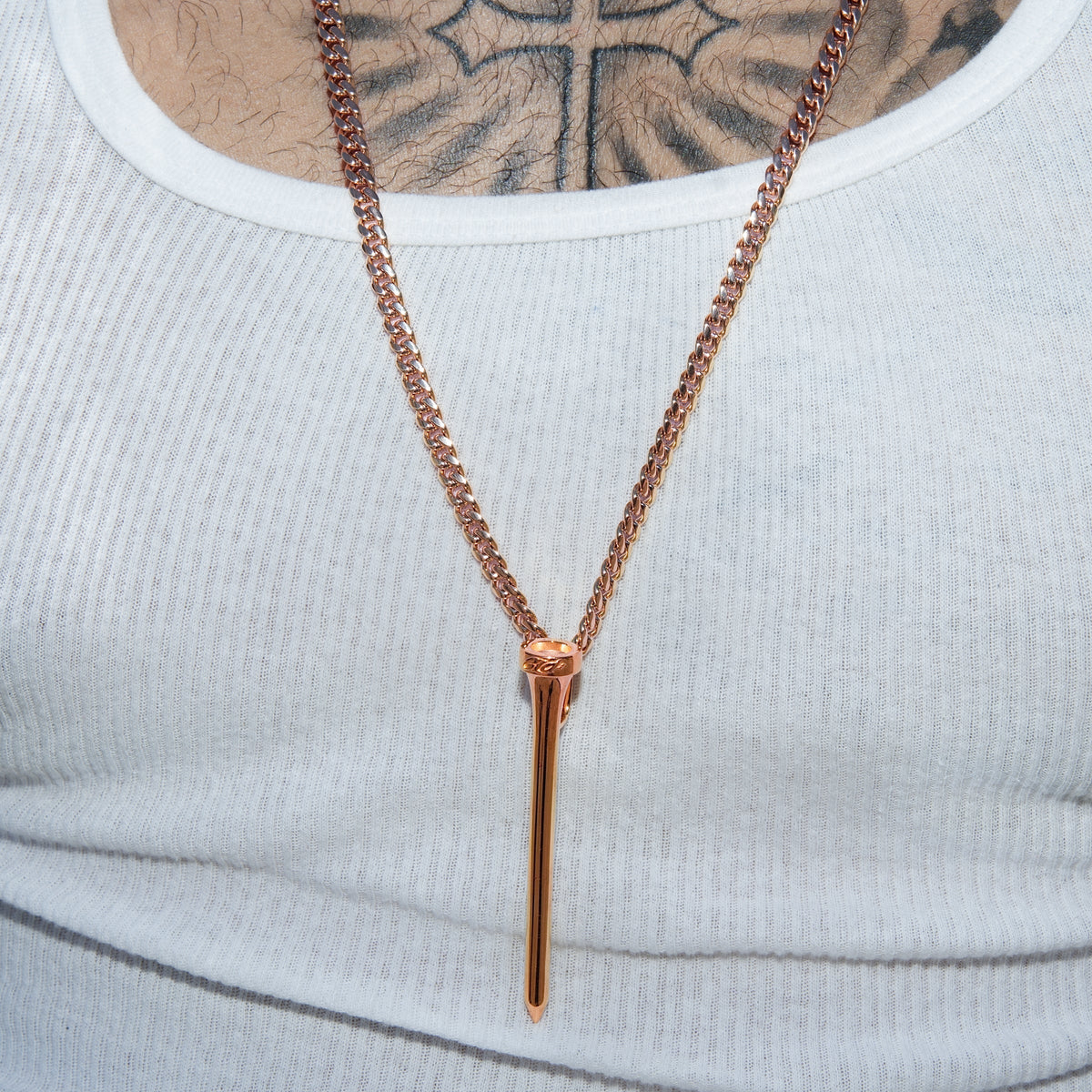 Golf Tee Pendant in Rose Gold