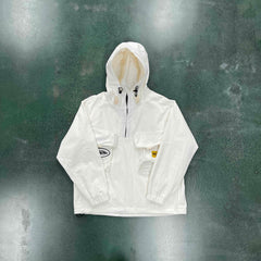 Slant pocket white jacket