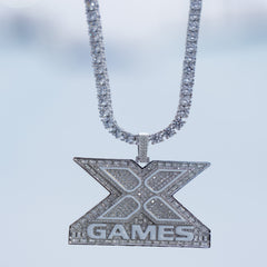 X Games Iced Pendant in White Gold