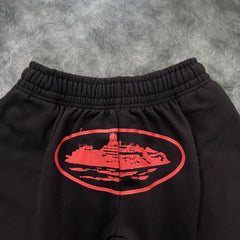 Corteiz Alcatraz Basic Shorts Black/Red