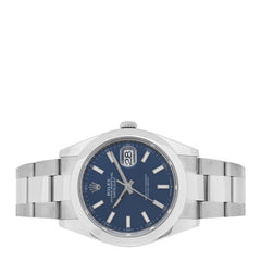 Stainless Steel 41mm Oyster Perpetual Datejust Watch Blue 126300