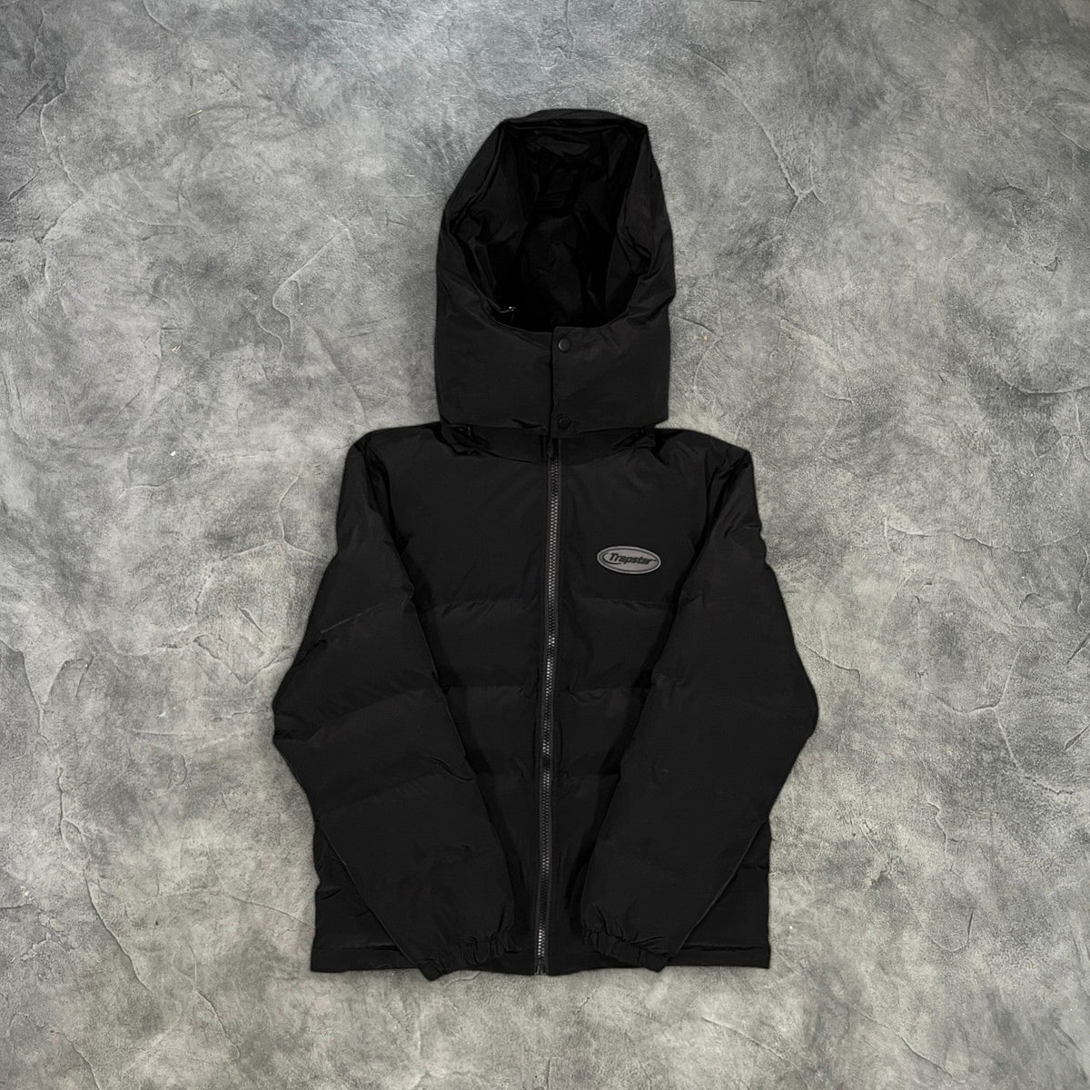 Trapstar Hyperdrive Detachable Hooded Puffer Triple Black