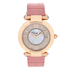 18K Rose Gold Alligator Mother of Pearl 36mm Imperiale Automatic Watch Pink
