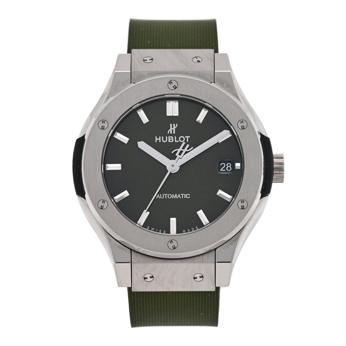 Titanium Rubber 38mm Classic Fusion Automatic Watch Green 565.NX.8970.RX