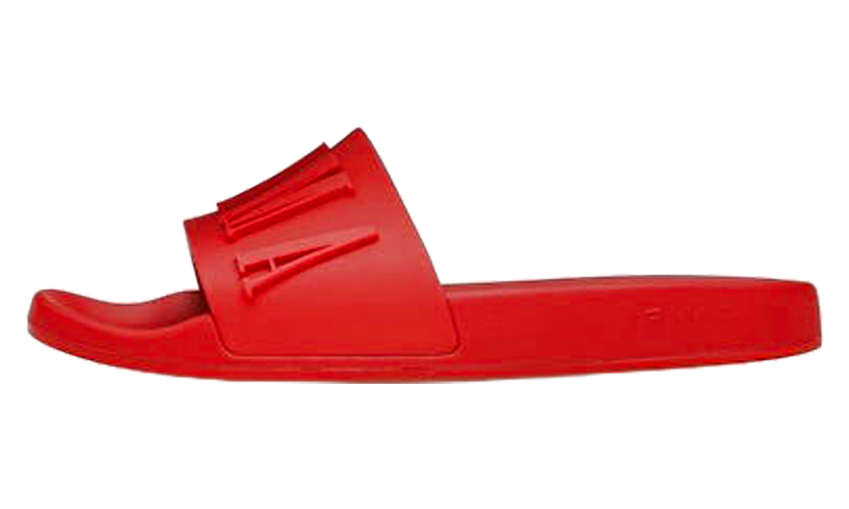 Rubber 3D Raised Logo Pool Slides Red MFF001610