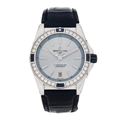 Stainless Steel Alligator Diamond Bezel 38mm Chronomat Automatic Watch Ice Blue A17356