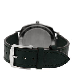 Stainless Steel Calfskin 35mm Grip Quartz Watch Black