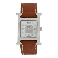 Stainless Steel Epsom Diamond Mother of Pearl 21mm Heure H Hour Quartz Watch Gold