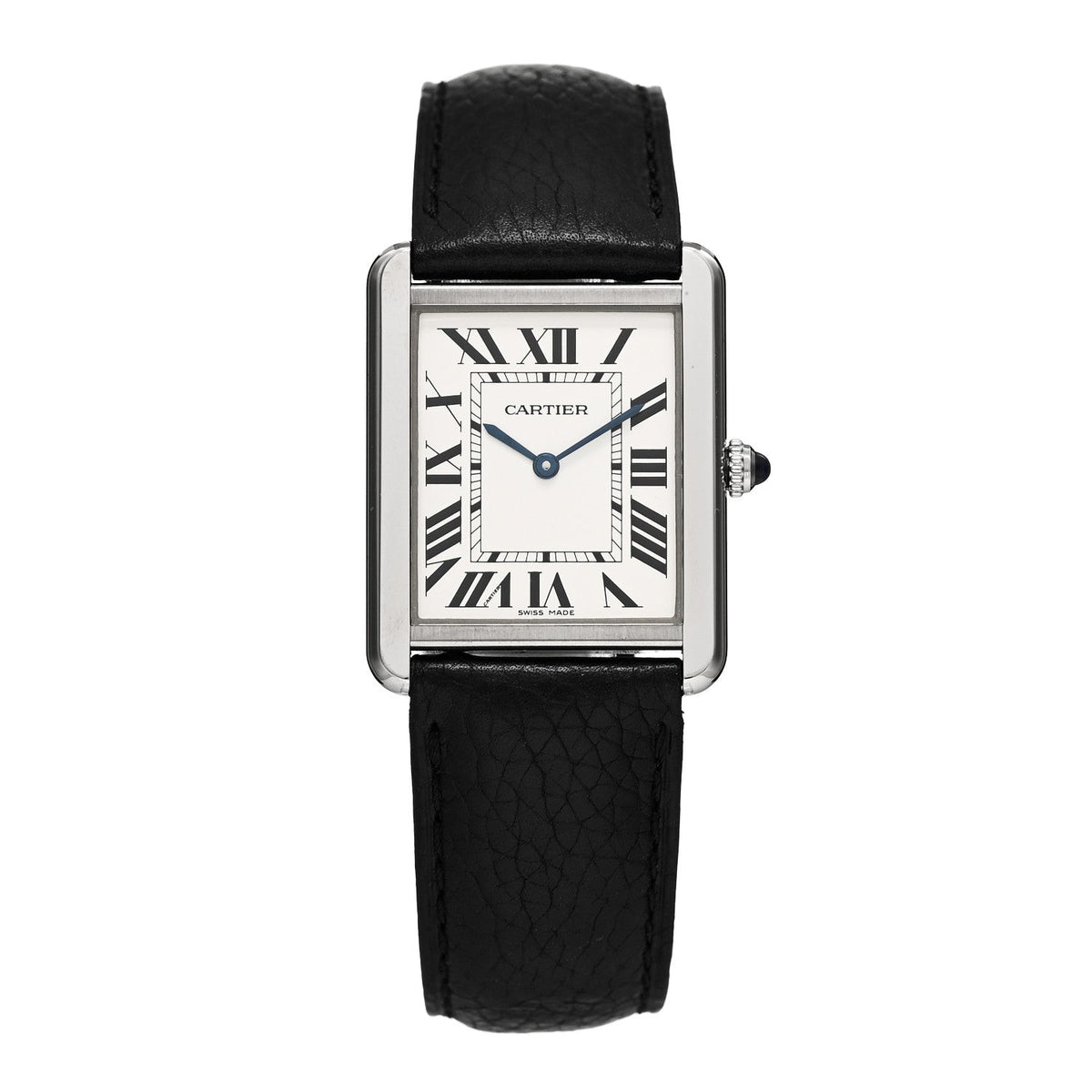 Stainless Steel Calfskin 27mm Tank Solo Quartz Watch
