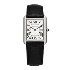 Stainless Steel Calfskin 27mm Tank Solo Quartz Watch