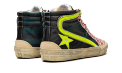 SLIDE CANVAS UPPER SUEDE AND GABARDINE TOE NYLON TONGUE LEATHER STAR AND WAVE BLACK GREEN ICE YELLOW GMF00508.F004407.50772