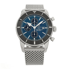 Stainless Steel 45mm Superocean Heritage II Chronograph Automatic Watch Blue A1332024