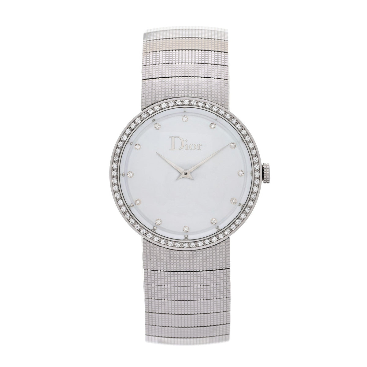 Stainless Steel Diamond Bezel Mother of Pearl 33mm La D De Dior Quartz Watch