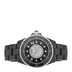 Stainless Steel Ceramic Diamond Dial 38mm J12 Quartz Watch Black