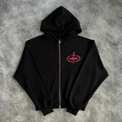 Corteiz Slaughter Gang Zip-Up Tracksuit Black