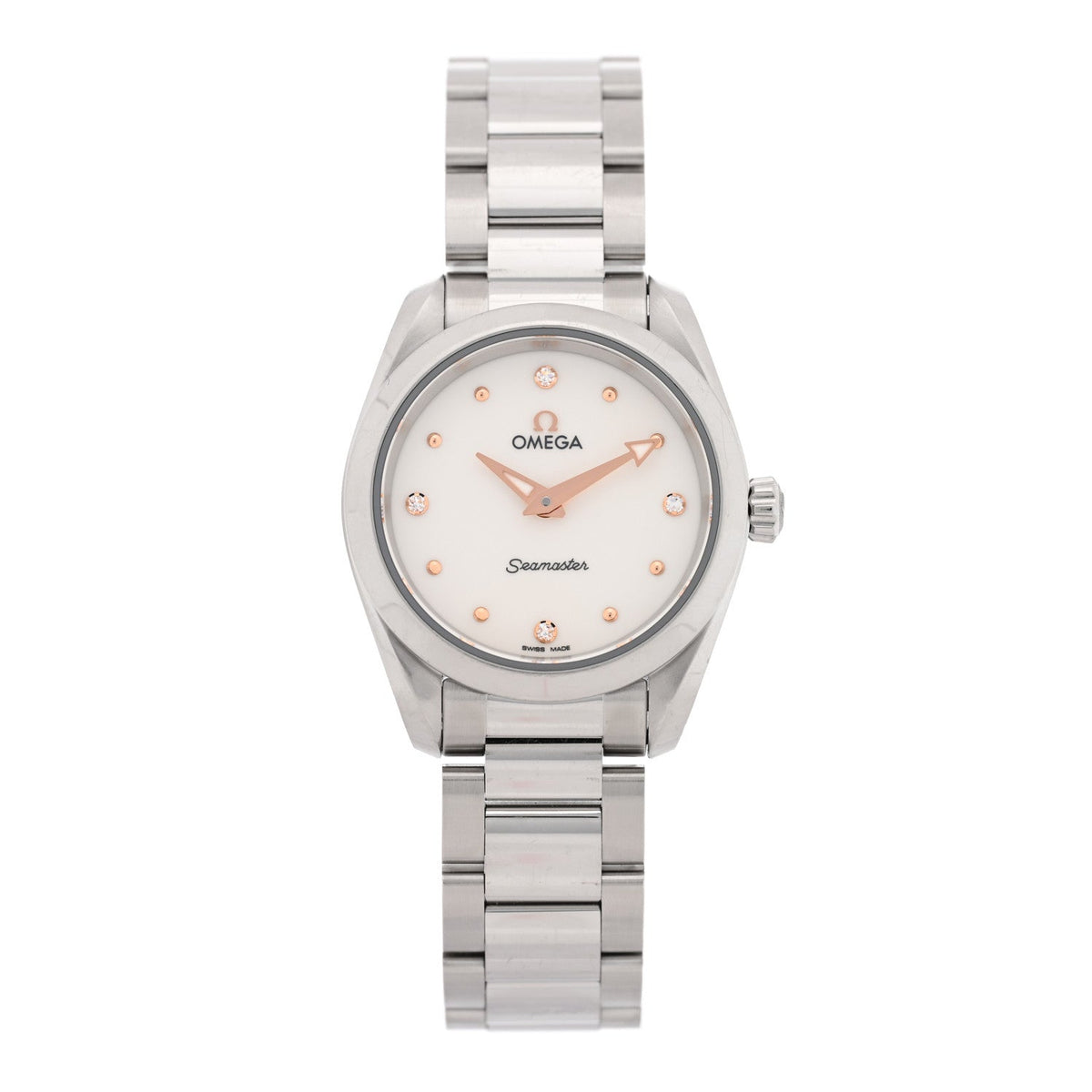 Stainless Steel Diamond 28mm Seamaster Aqua Terra Quartz Watch Silver 220.10.28.60.54.001