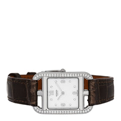 Stainless Steel Alligator Diamond Bezel Mother of Pearl 23mm Cape Cod Quartz Watch Gris Elephant