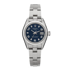 Stainless Steel 26mm Oyster Perpetual Date Watch Blue 79160