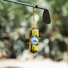 Clip-on Golf Ball Holder Accessory in Yellow Gold